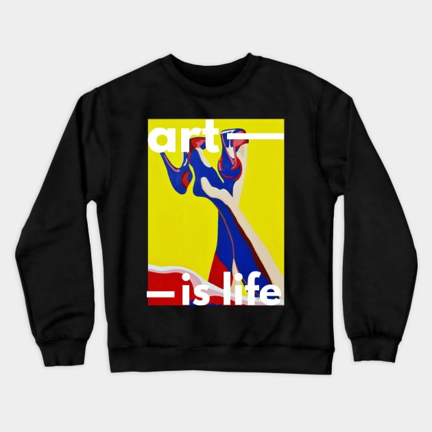 Woman high heels Popart Crewneck Sweatshirt by PrintsHessin